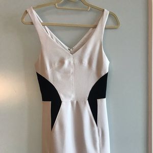 White with black detail dress